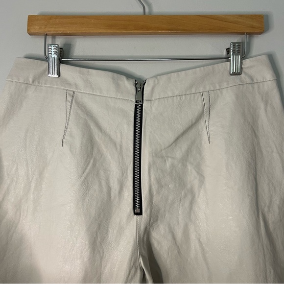 Beatrice B Met Faux Leather Culottes Cream Pants - Picture 8 of 10